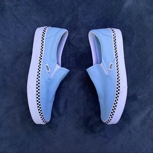 Blue & Checkered Foxing Slip-On Vans
